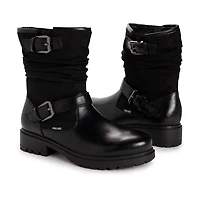 Muk Luks Womens Scarlett Sabrina Block Heel Combat Boots