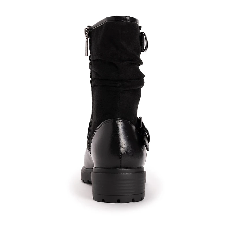 Muk Luks Womens Scarlett Sabrina Block Heel Combat Boots