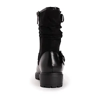 Muk Luks Womens Scarlett Sabrina Block Heel Combat Boots