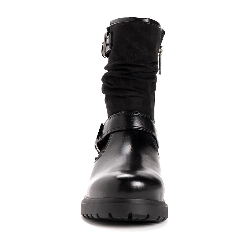 Muk Luks Womens Scarlett Sabrina Block Heel Combat Boots