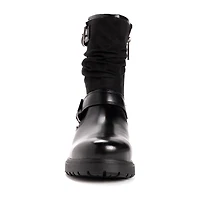 Muk Luks Womens Scarlett Sabrina Block Heel Combat Boots