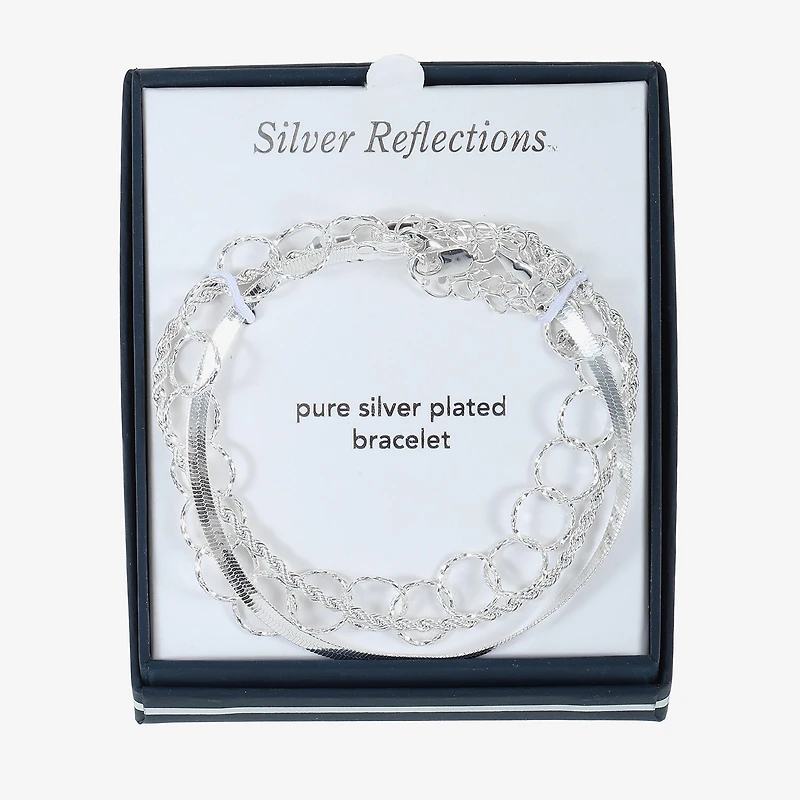 Womens 3-pc. Pure Silver Over Brass Bracelet Set