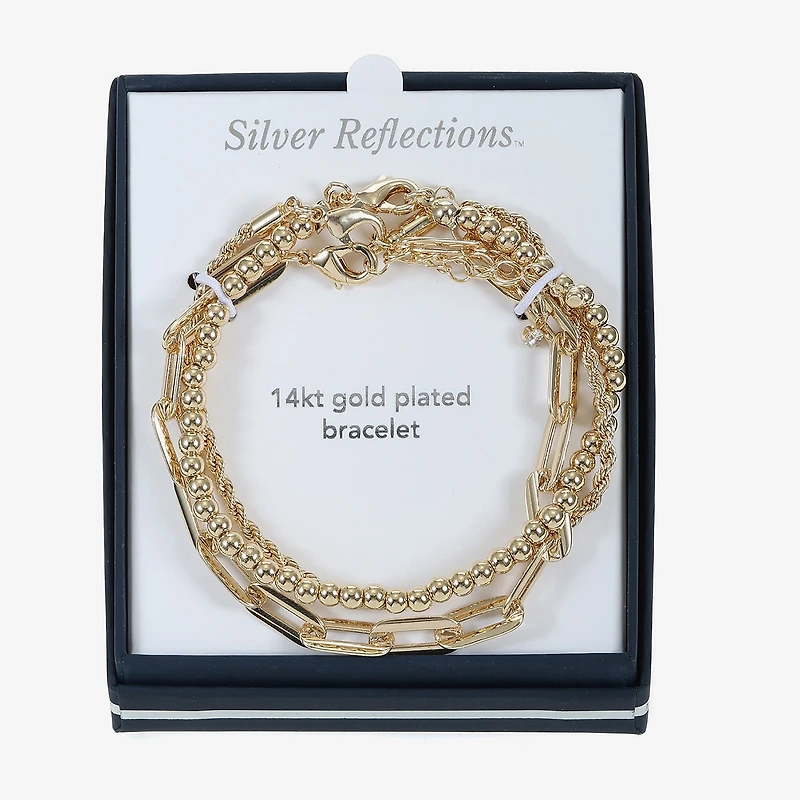 Womens 3-pc. 14K Gold Over Brass Bracelet Set