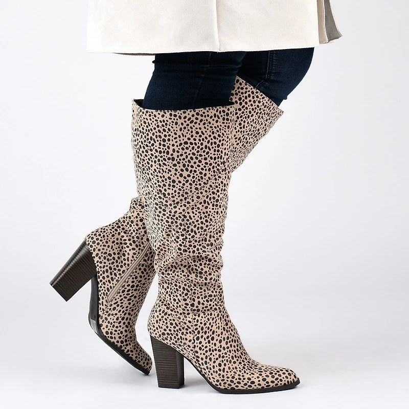 Journee Collection Womens Kyllie Stacked Heel Dress Boots