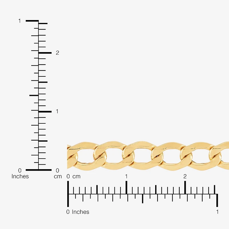 Made Italy Unisex Adult 10K Gold 20 Inch Curb Chain Necklace