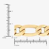 Made in Italy Mens 10K Gold 9 Inch Hollow Figaro Id Bracelet