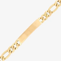 Made in Italy Mens 10K Gold 9 Inch Hollow Figaro Id Bracelet
