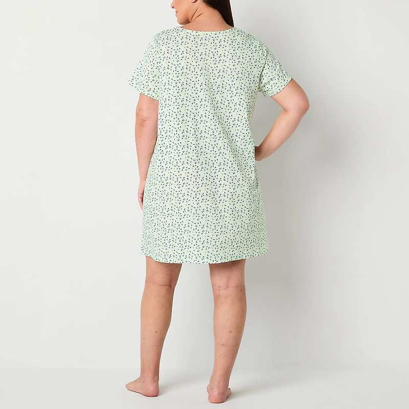 Adonna Womens Plus Short Sleeve Nightgown