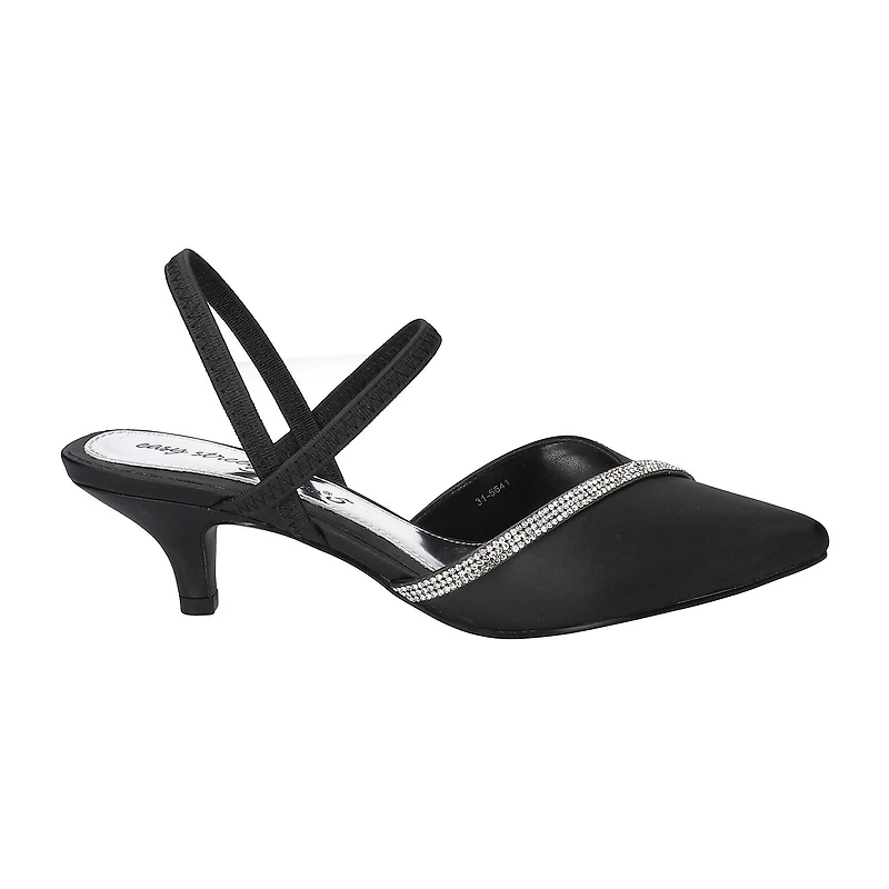 Easy Street Unna Womens Pointed Closed Toe Kitten Heel Pumps