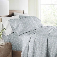 Casual Comfort 300tc Cotton Sateen Pattern 4 piece Sheet Set