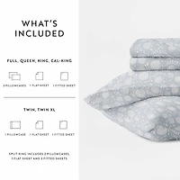 Casual Comfort 300tc Cotton Sateen Pattern 4 piece Sheet Set
