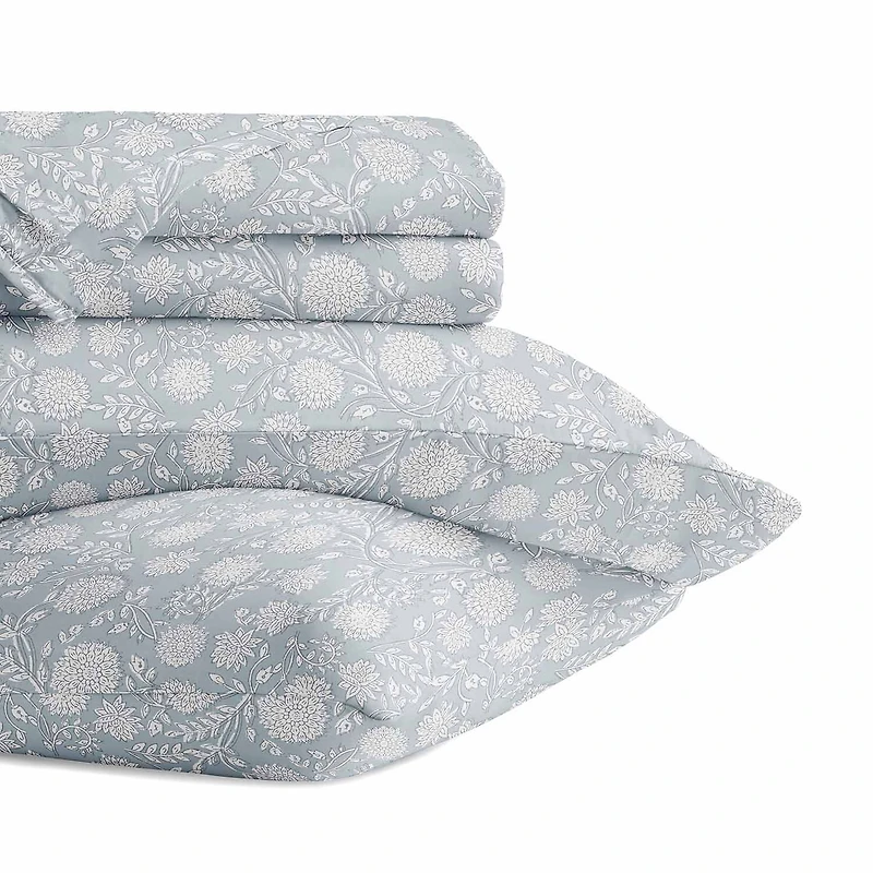 Casual Comfort 300tc Cotton Sateen Pattern 4 piece Sheet Set