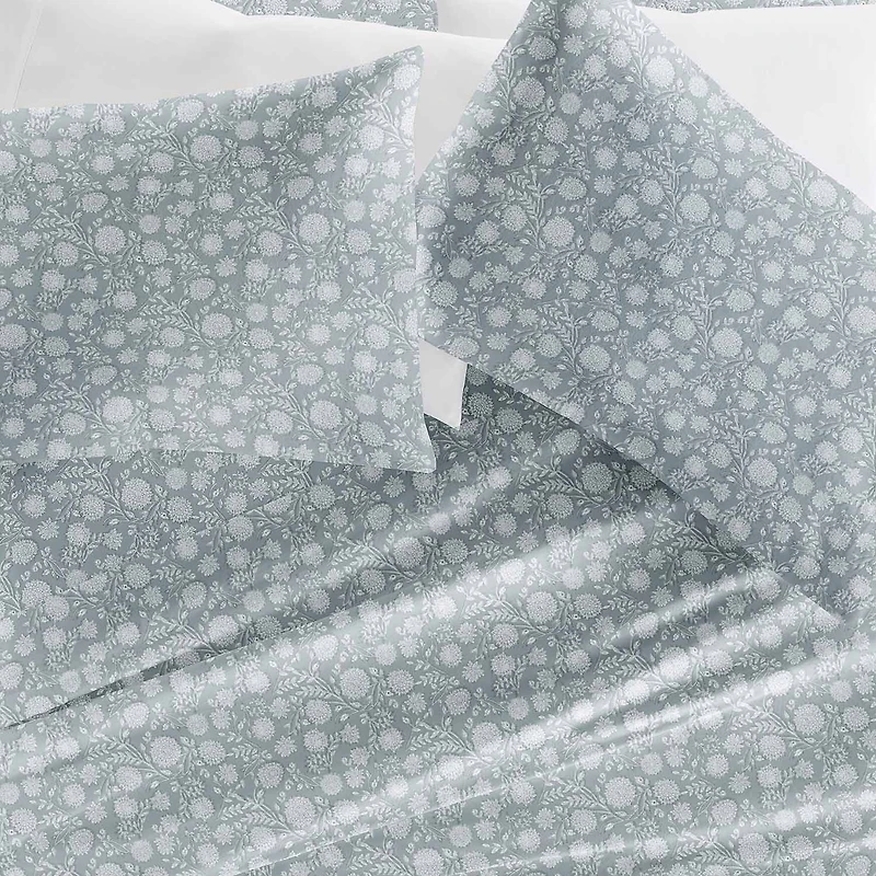 Casual Comfort 300tc Cotton Sateen Pattern 4 piece Sheet Set