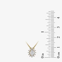 Womens 1/2 CT. T.W. Lab Grown White Diamond 10K Gold Oval 18 Inch Pendant Necklace