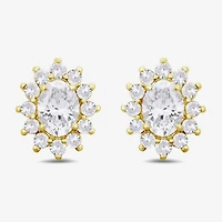 1/2 CT. T.W. Lab Grown White Diamond 10K Gold 7.5mm Oval Stud Earrings