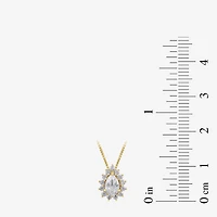 Womens 1/2 CT. T.W. Lab Grown White Diamond 10K Gold Pear 18 Inch Pendant Necklace