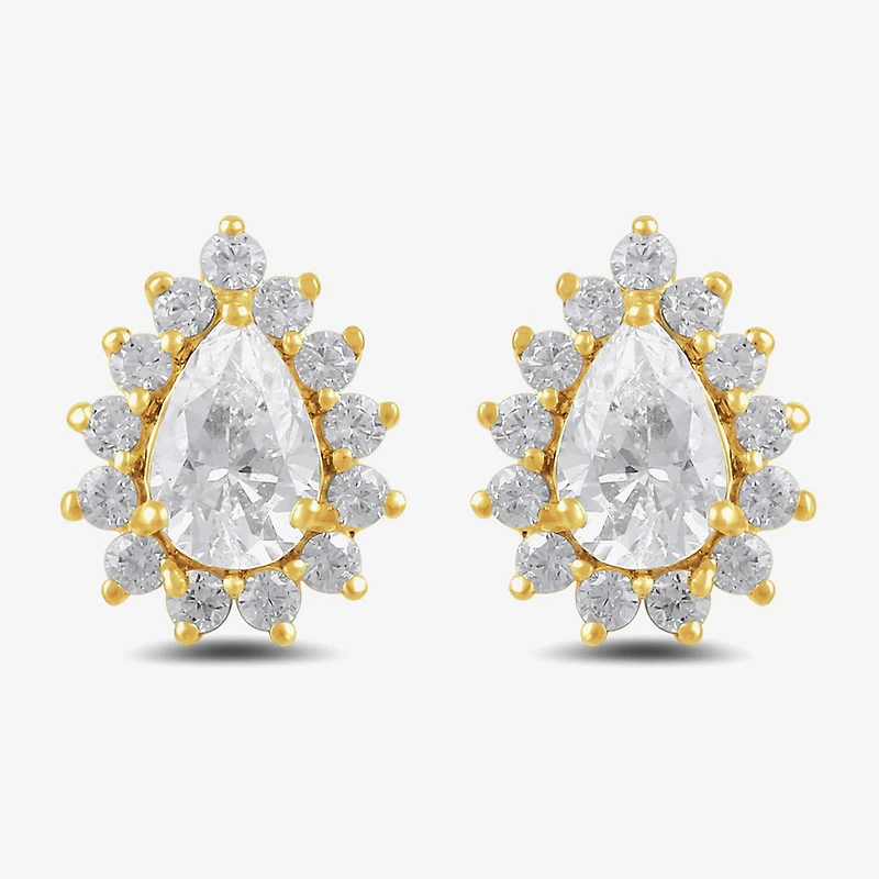1/2 CT. T.W. Lab Grown White Diamond 10K Gold 7.8mm Pear Stud Earrings