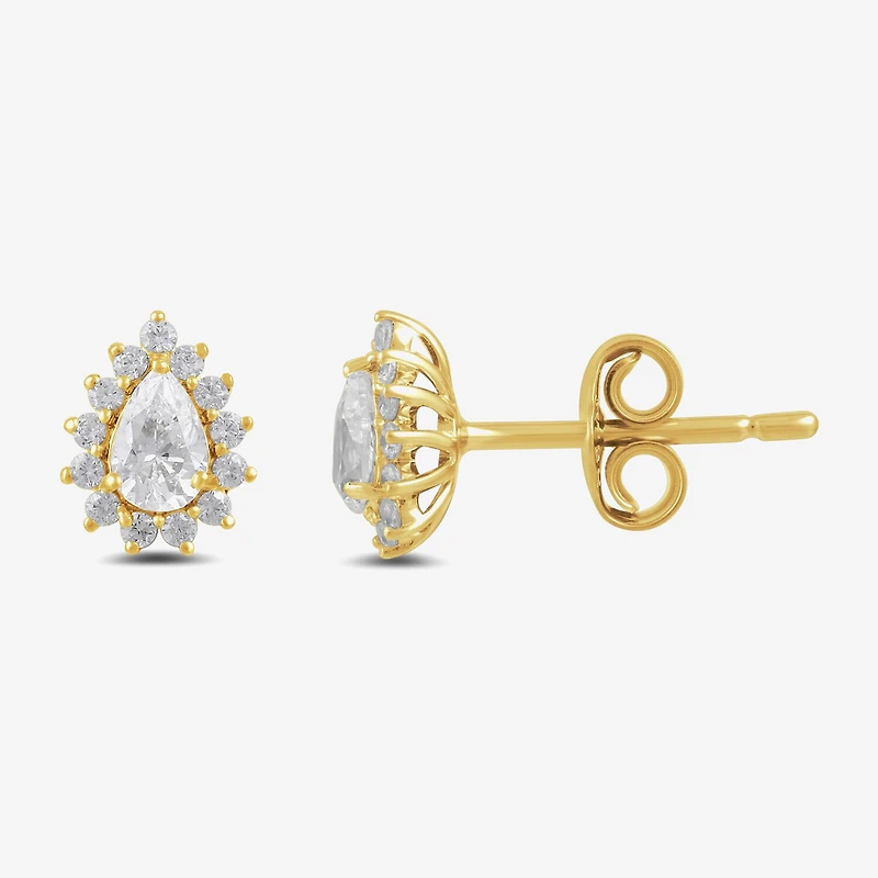 1/2 CT. T.W. Lab Grown White Diamond 10K Gold 7.8mm Pear Stud Earrings