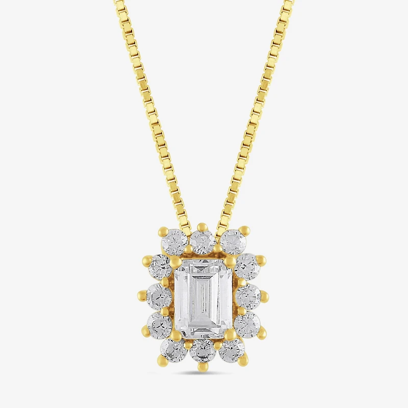 Womens 1/2 CT. T.W. Lab Grown White Diamond 10K Gold 18 Inch Pendant Necklace