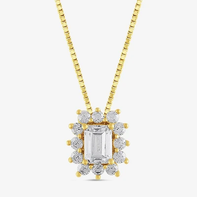 Womens 1/2 CT. T.W. Lab Grown White Diamond 10K Gold 18 Inch Pendant Necklace