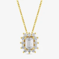 Womens 1/2 CT. T.W. Lab Grown White Diamond 10K Gold 18 Inch Pendant Necklace