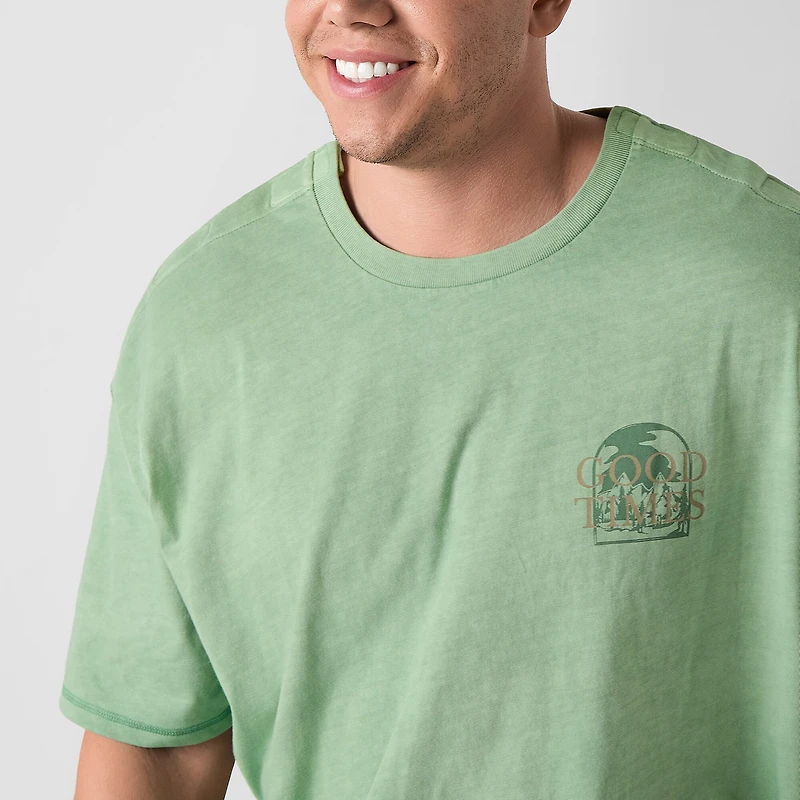 Arizona Mens Crew Neck Short Sleeve Adaptive Classic Fit Big and Tall Graphic T-Shirt