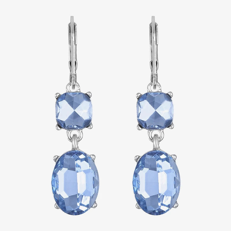 Monet Jewelry Womens Glass Oval Drop Earrings
