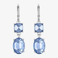 Monet Jewelry Womens Glass Oval Drop Earrings