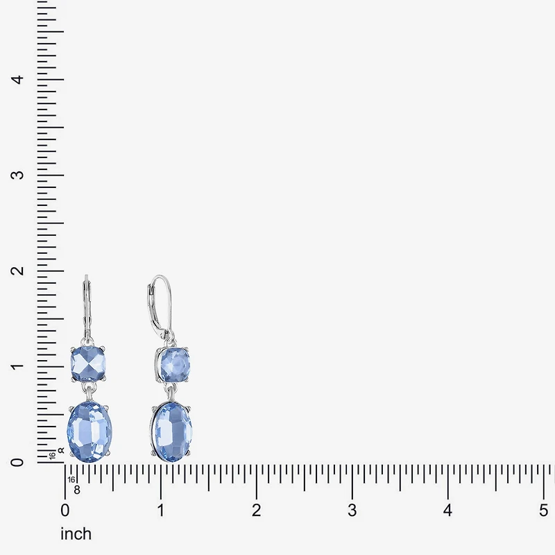 Monet Jewelry Womens Glass Oval Drop Earrings