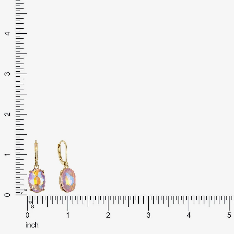 Monet Jewelry Womens Glass Oval Drop Earrings