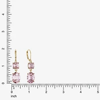 Monet Jewelry Womens Pink Glass Oval Drop Earrings