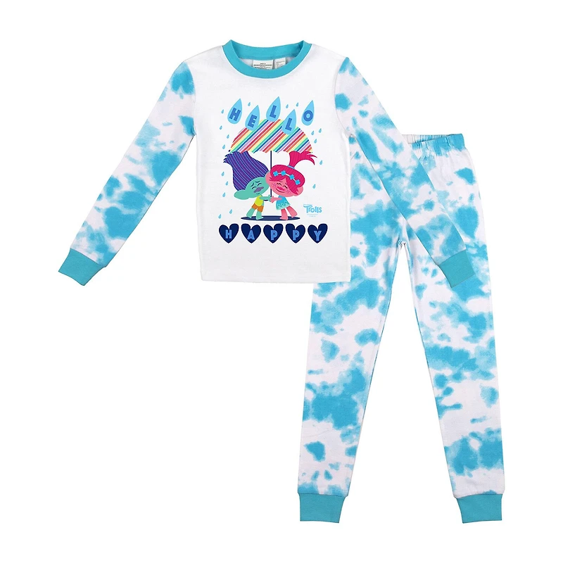 Little & Big Kid Girls Trolls Crew Neck Long Sleeve 2-pc. Pajama Set