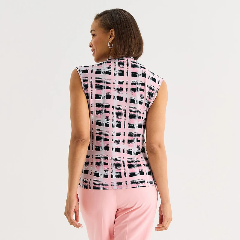 Black Label by Evan-Picone Womens Square Neck Sleeveless Blouse