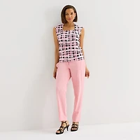 Black Label by Evan-Picone Womens Square Neck Sleeveless Blouse