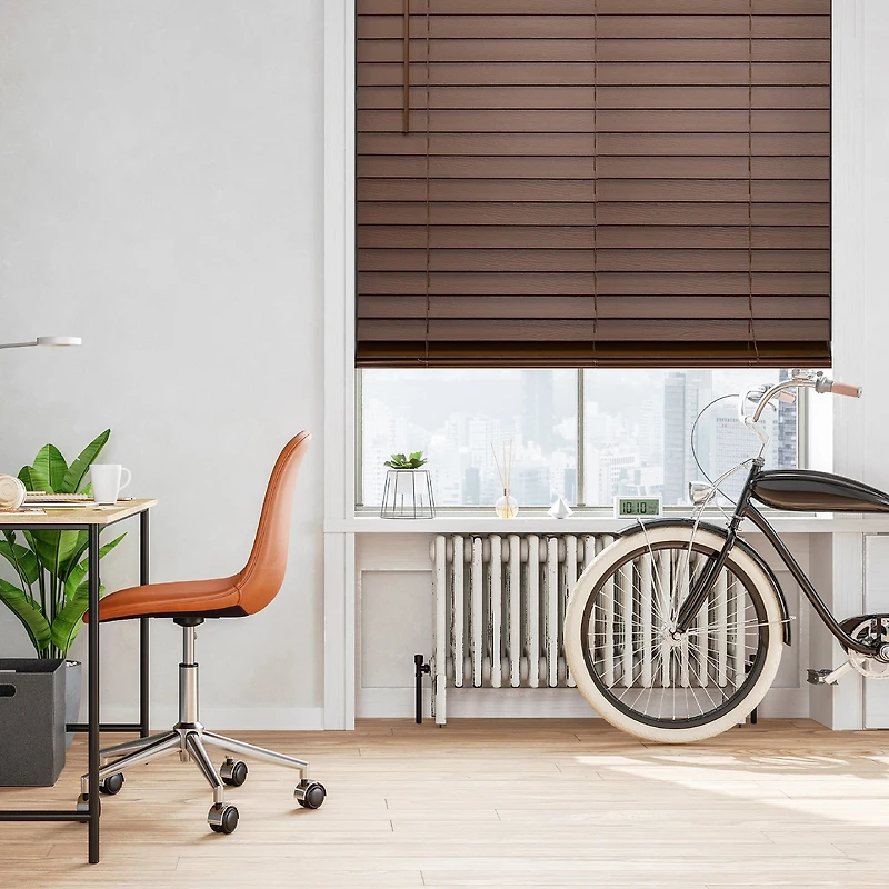 Cut-to-Width 2" Cordless Faux-Wood Blinds