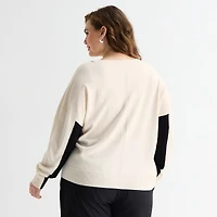 Stylus Plus Womens V Neck Long Sleeve Pullover Sweater