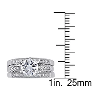 Modern Bride Gemstone Womens 3/8 CT. T.W. Lab Created White Sapphire 10K Gold Bridal Set