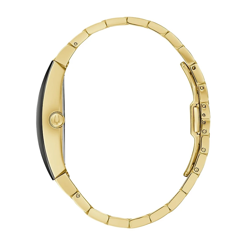 Bulova Modern Mens Gold Tone Stainless Steel Bracelet Watch 97a164