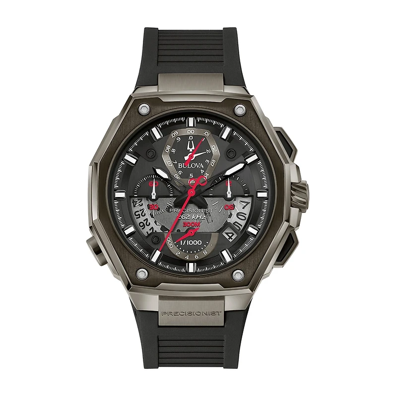 Bulova Precisionist Mens Black Strap Watch 98b358