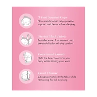 Exquisite Form®  Women's FULLY Slimming Wireless Back & Posture Support Longline Bra with Front Closure- 5107530