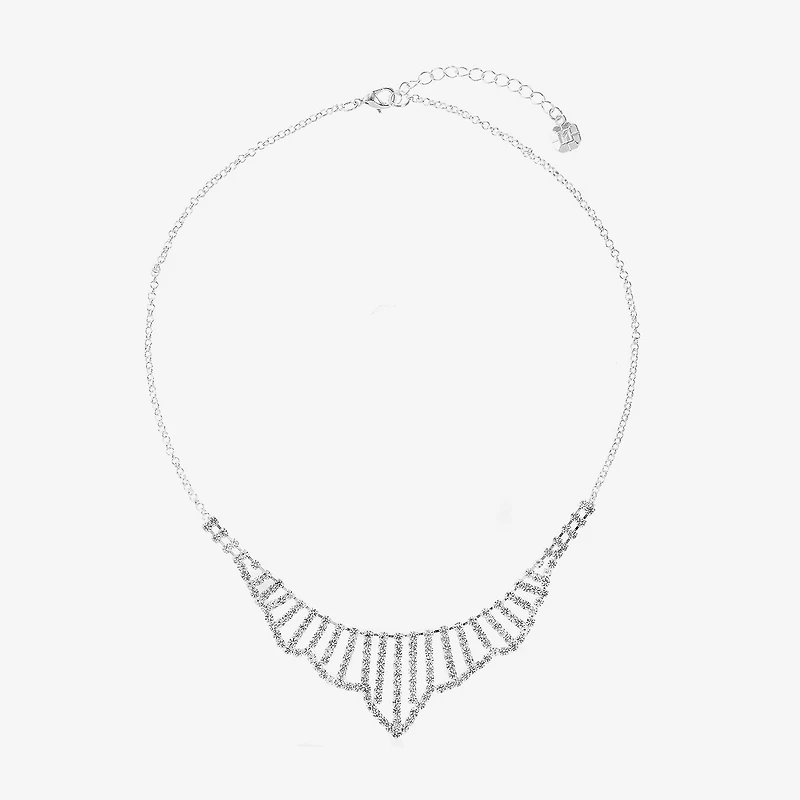 Monet Jewelry Timeless Silver Tone Womens Inch Collar Necklace