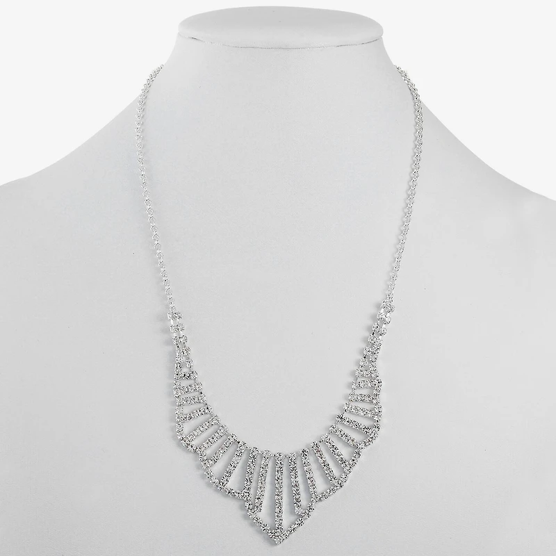 Monet Jewelry Timeless Silver Tone Womens Inch Collar Necklace
