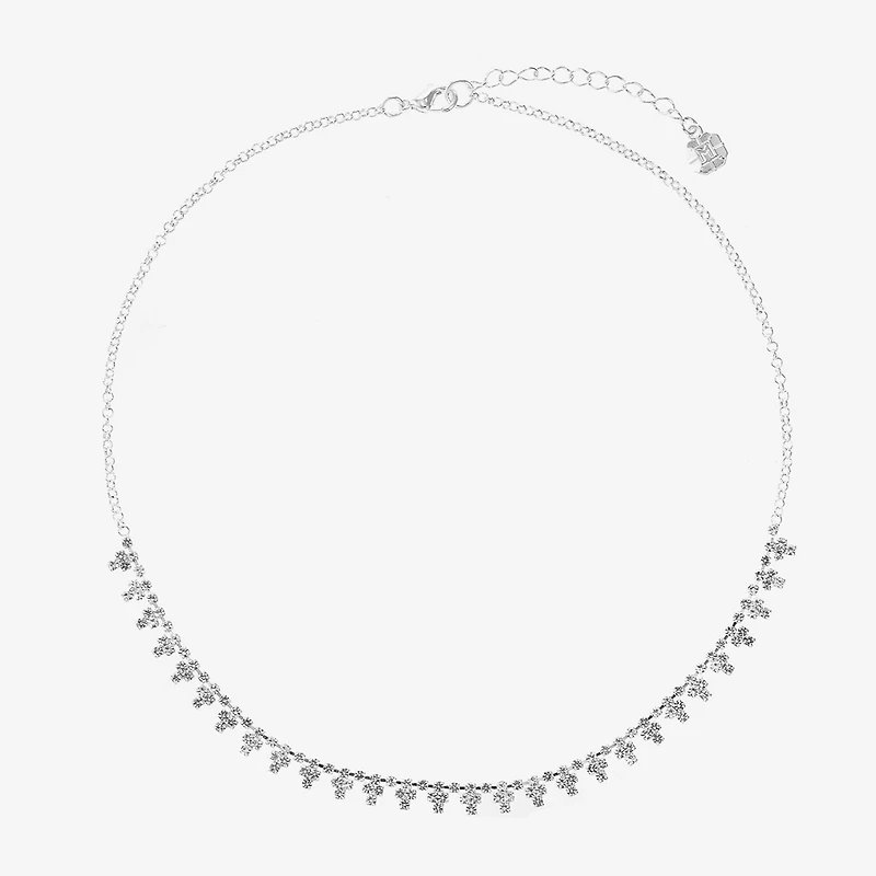 Monet Jewelry Timeless Silver Tone Womens Inch Collar Necklace