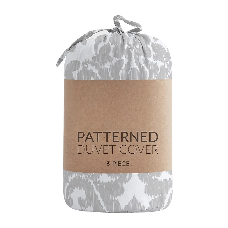 Casual Comfort Soft Damask Pattern Oversized Duvet Cover Set