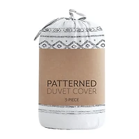 Casual Comfort Geo Threads Pattern Oversized Duvet Cover Set