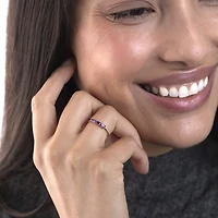 Silver Treasures Genuine Stone 14K Gold Over Band