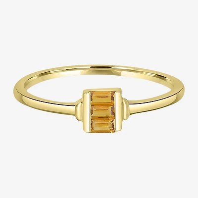 Silver Treasures Genuine Stone 14K Gold Over Band