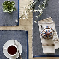 Design Imports Navy & White 2-Tone Ribbed 6-pc. Placemats