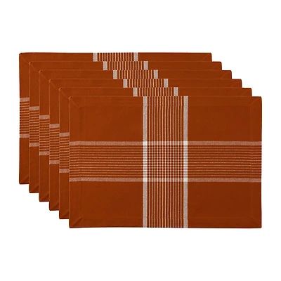Design Imports Fiesta Rust Check 6-pc. Placemats