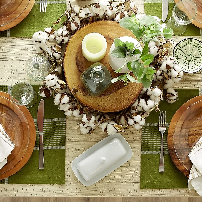 Design Imports Fiesta Green Check 6-pc. Table Linen Set